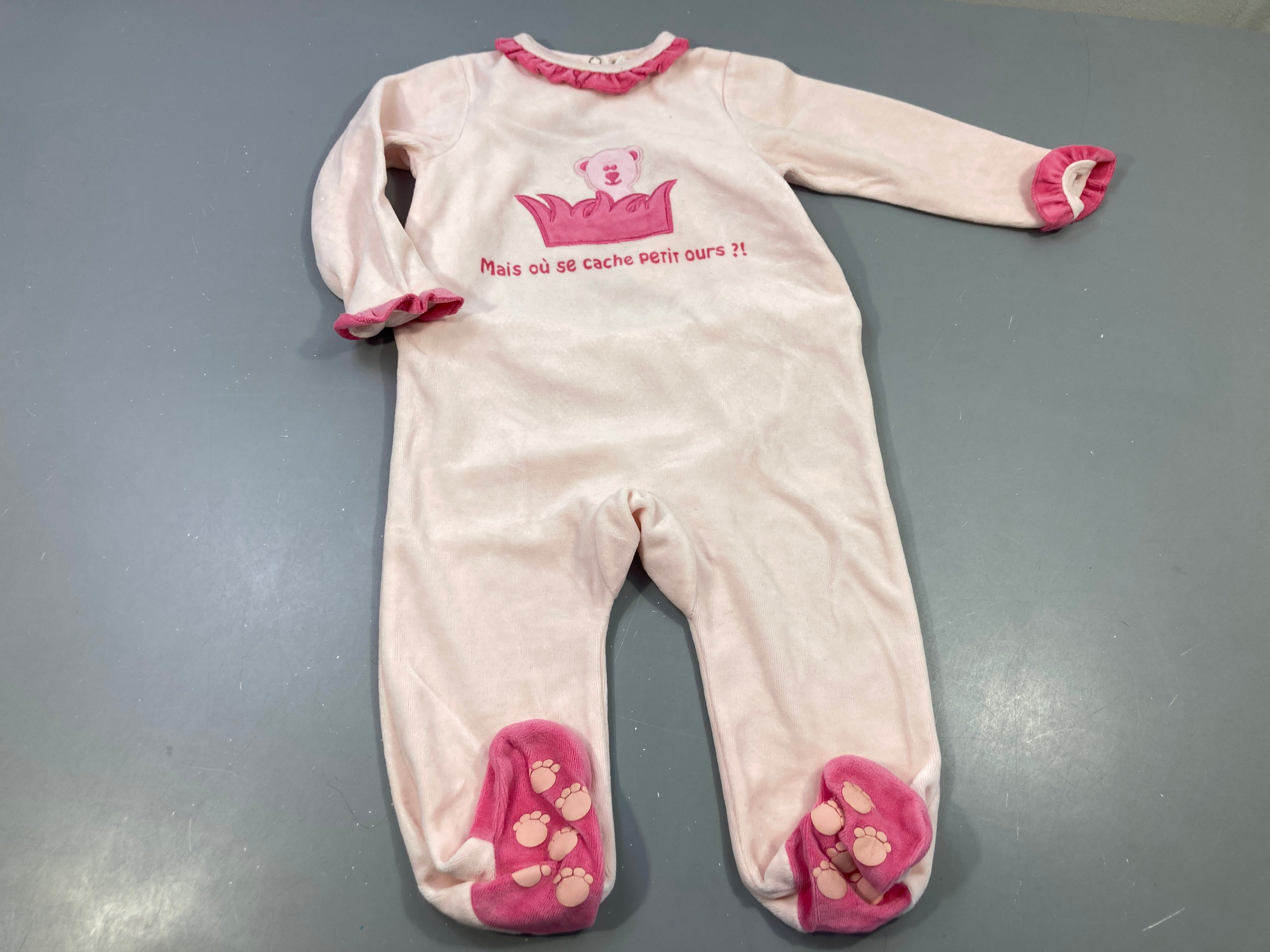 Pyjama velours rose clair  