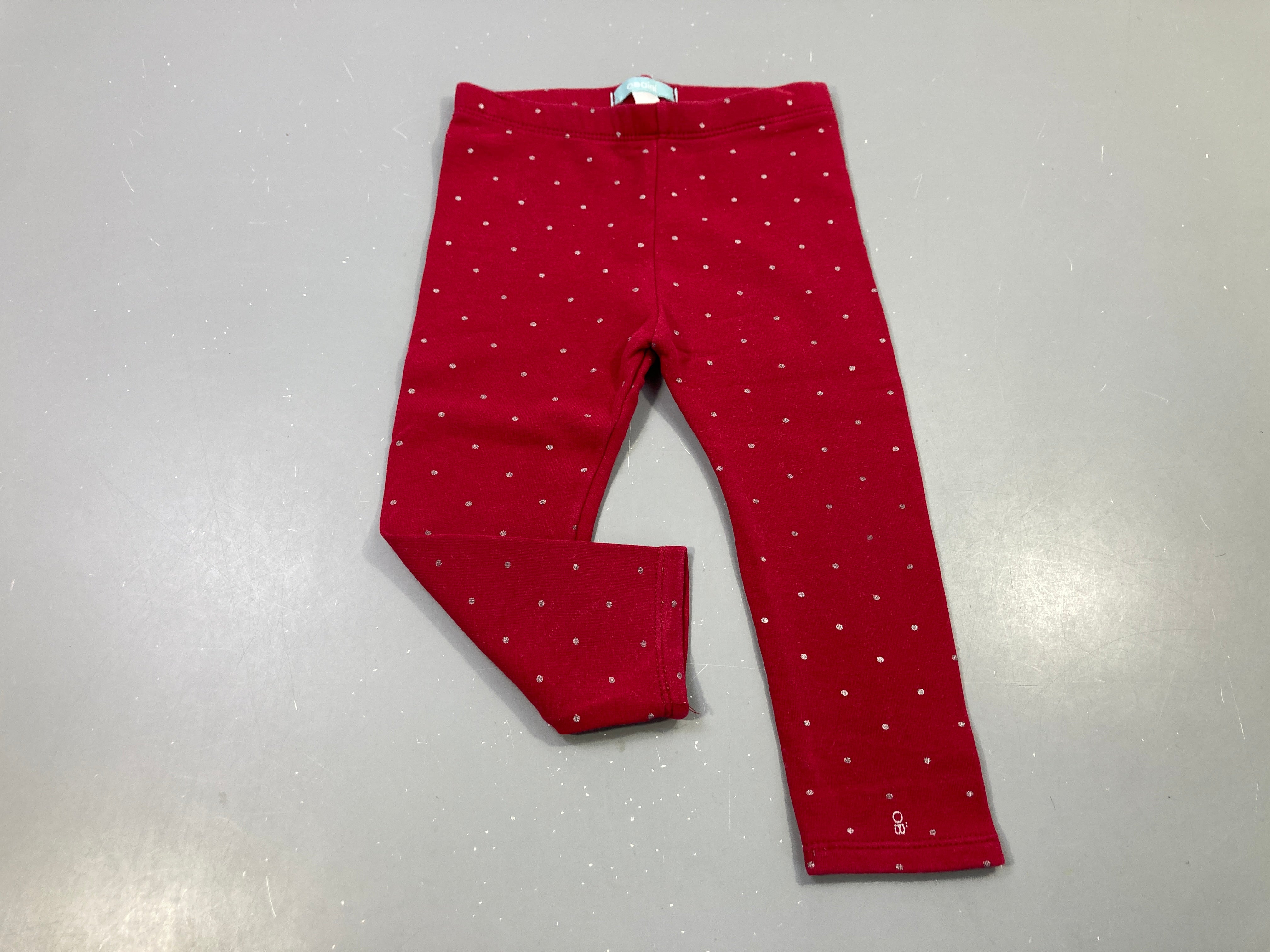 Legging rose fuchsia à pois argentés, intérieur doux et chaud