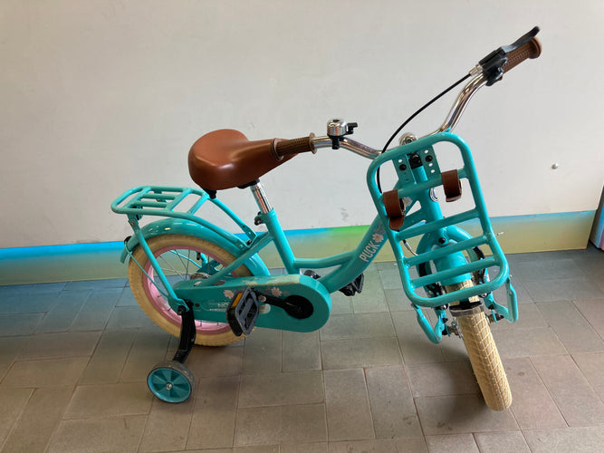 Vélo Enfant Nogan Kiki - 12 pouces - Turquoise Puk, 2 à 4 ans, 160€ neuf, les petites roues ont servi, moins cher chez Petit Kiwi