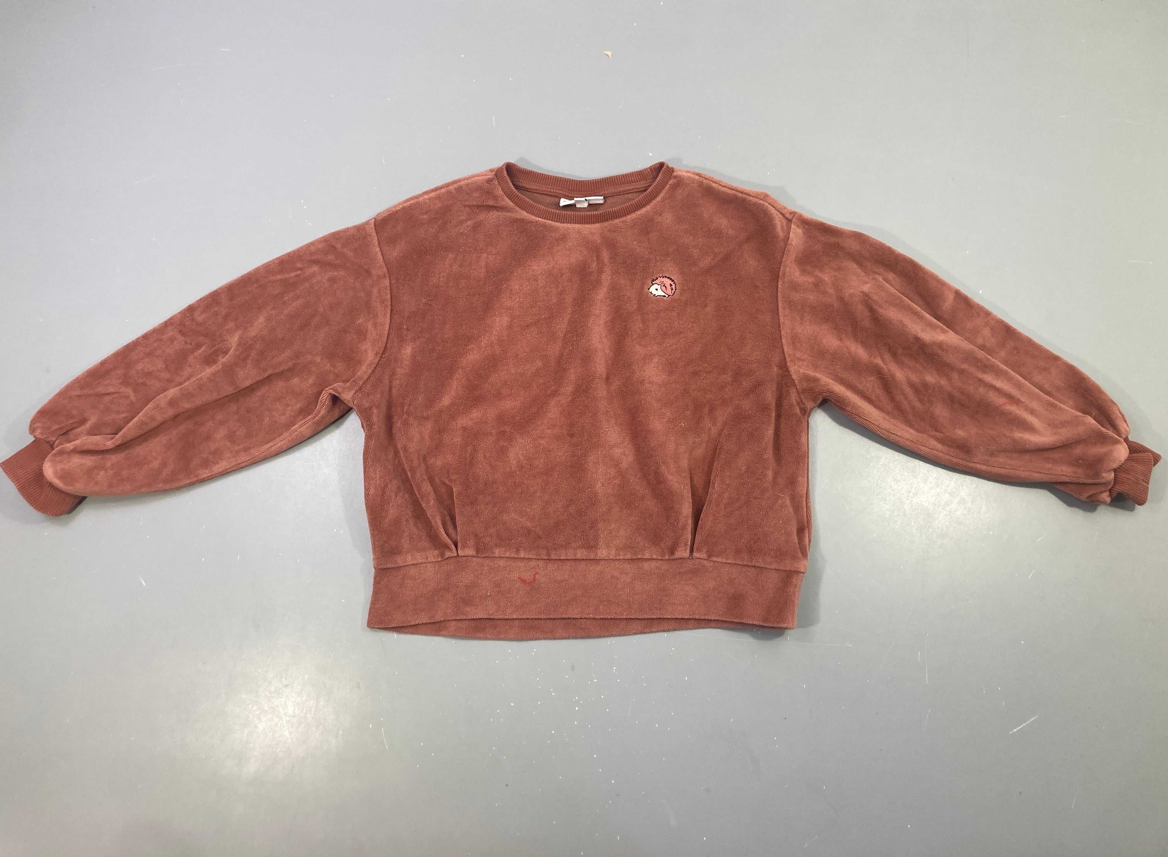 Pull velours rose foncé hérisson