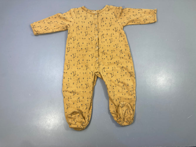 Pyjama molleton jaune lapins, moins cher chez Petit Kiwi