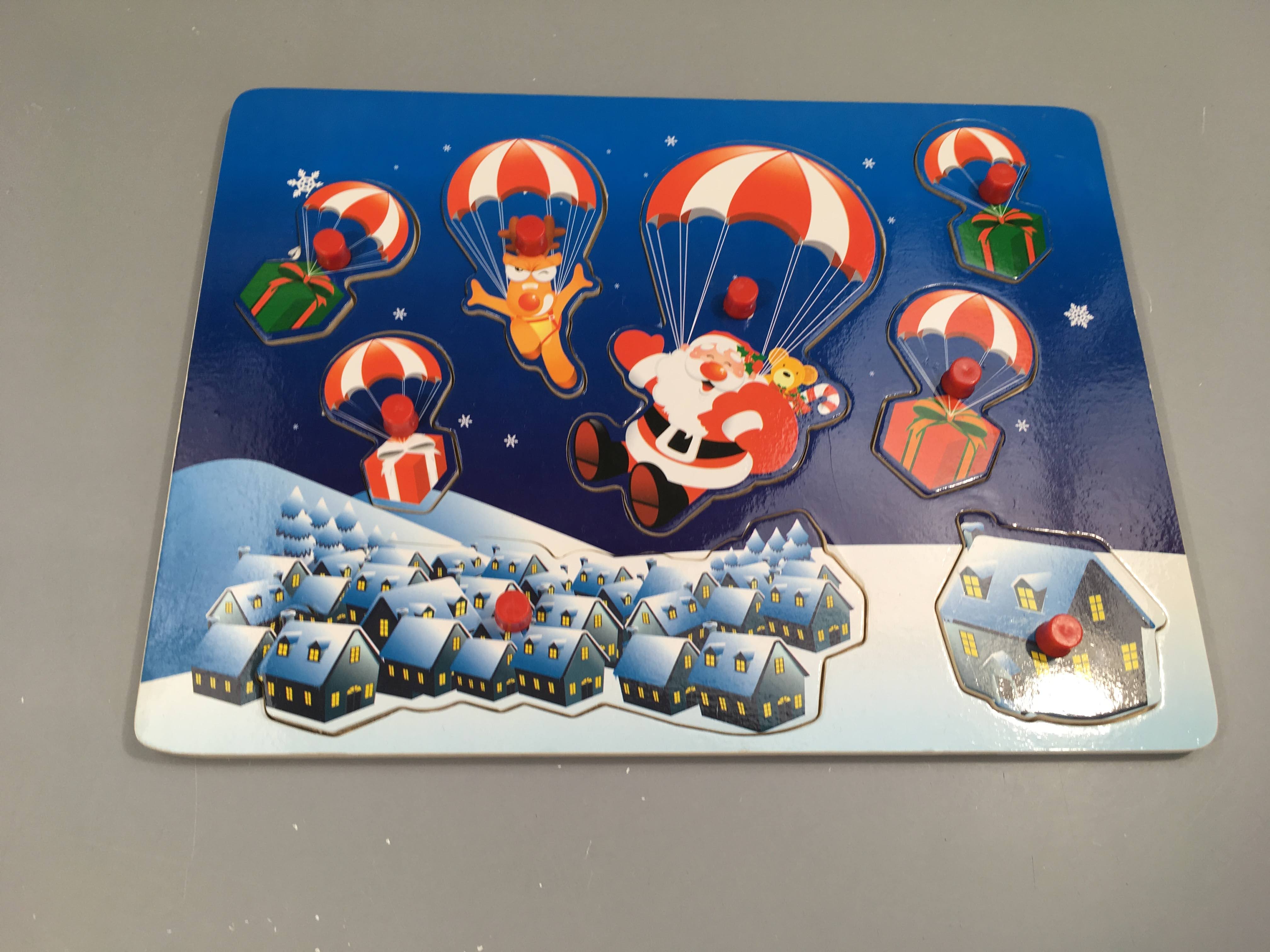 Planche en bois puzzle Noël