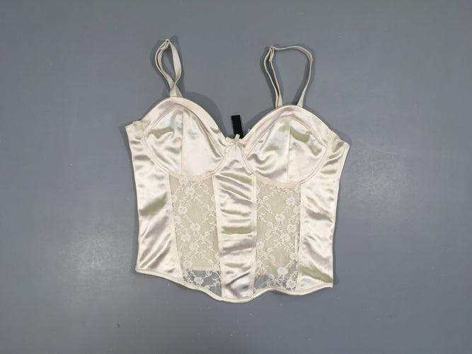 Bustier effet satinée écru effiolché, moins cher chez Petit Kiwi