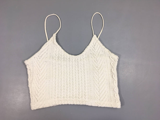 Crop Top mailles écru Stradivarius-légèrement bouloché, moins cher chez Petit Kiwi