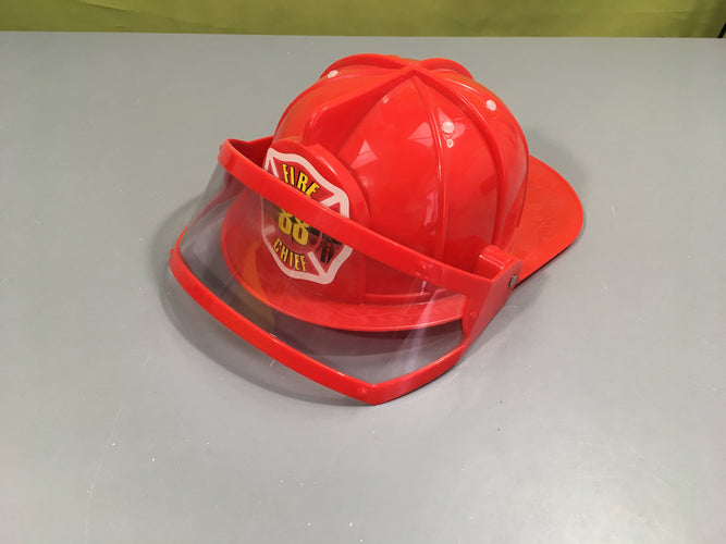Casque pompier rouge plastique 88 fire Chief, moins cher chez Petit Kiwi