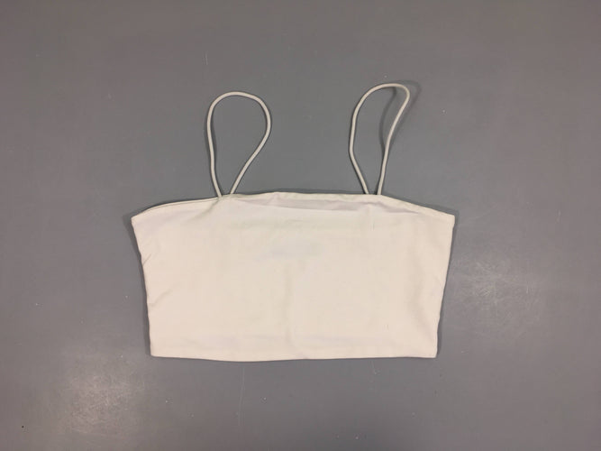 Crop top effet satiné blanc, moins cher chez Petit Kiwi