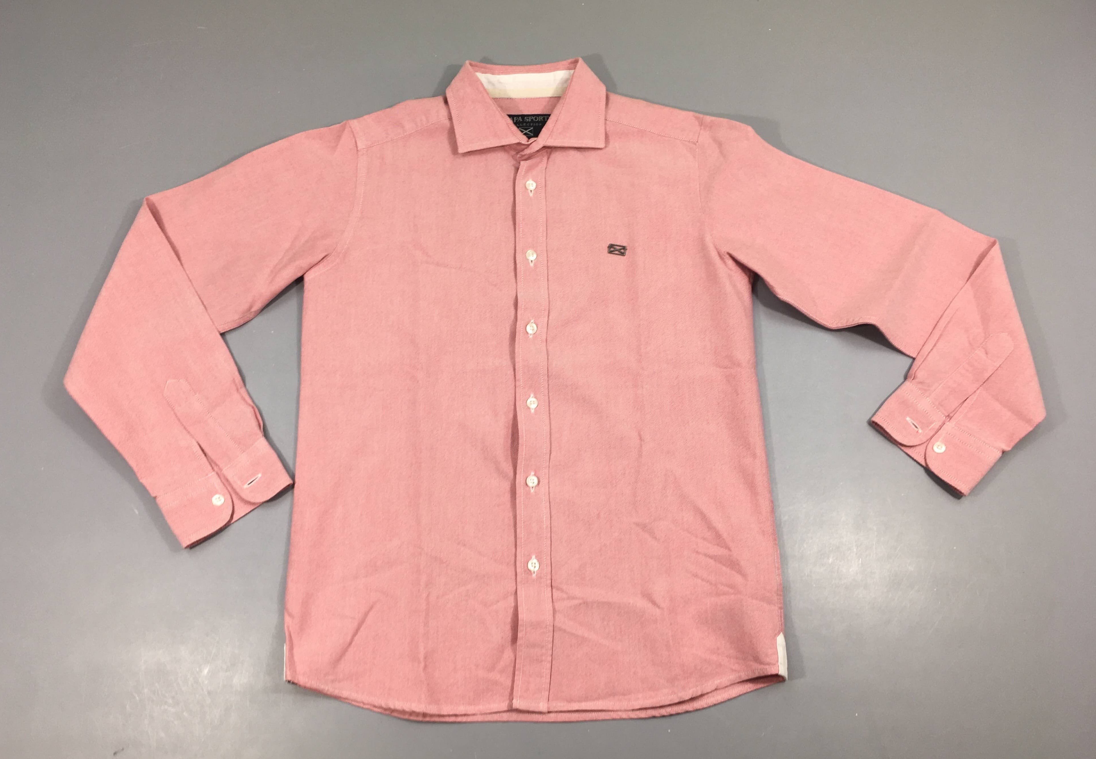 Chemise m.l rouge/rose chiné