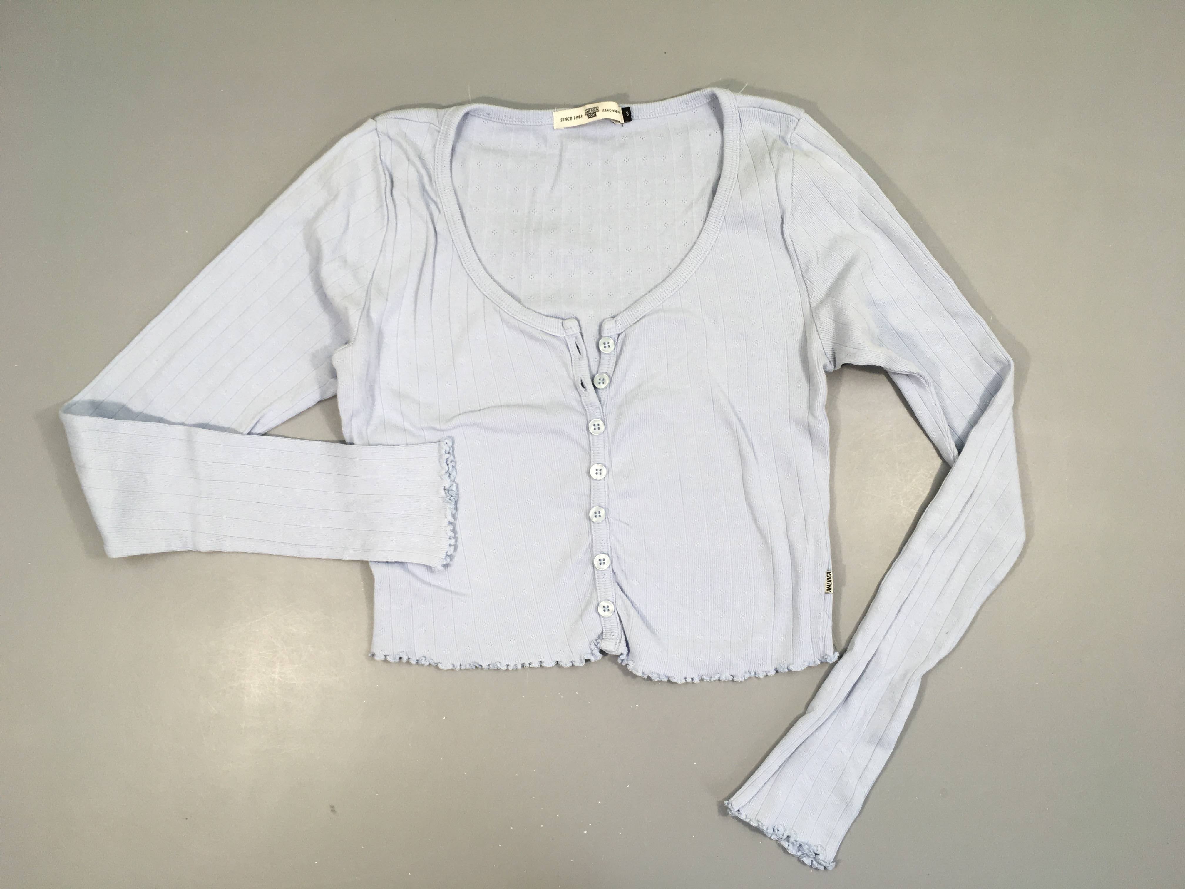 Gilet fin ml bleu clair ajouré