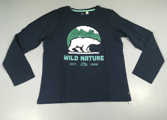T-shirt m.l bleu foncé ours polaire sequins, moins cher chez Petit Kiwi