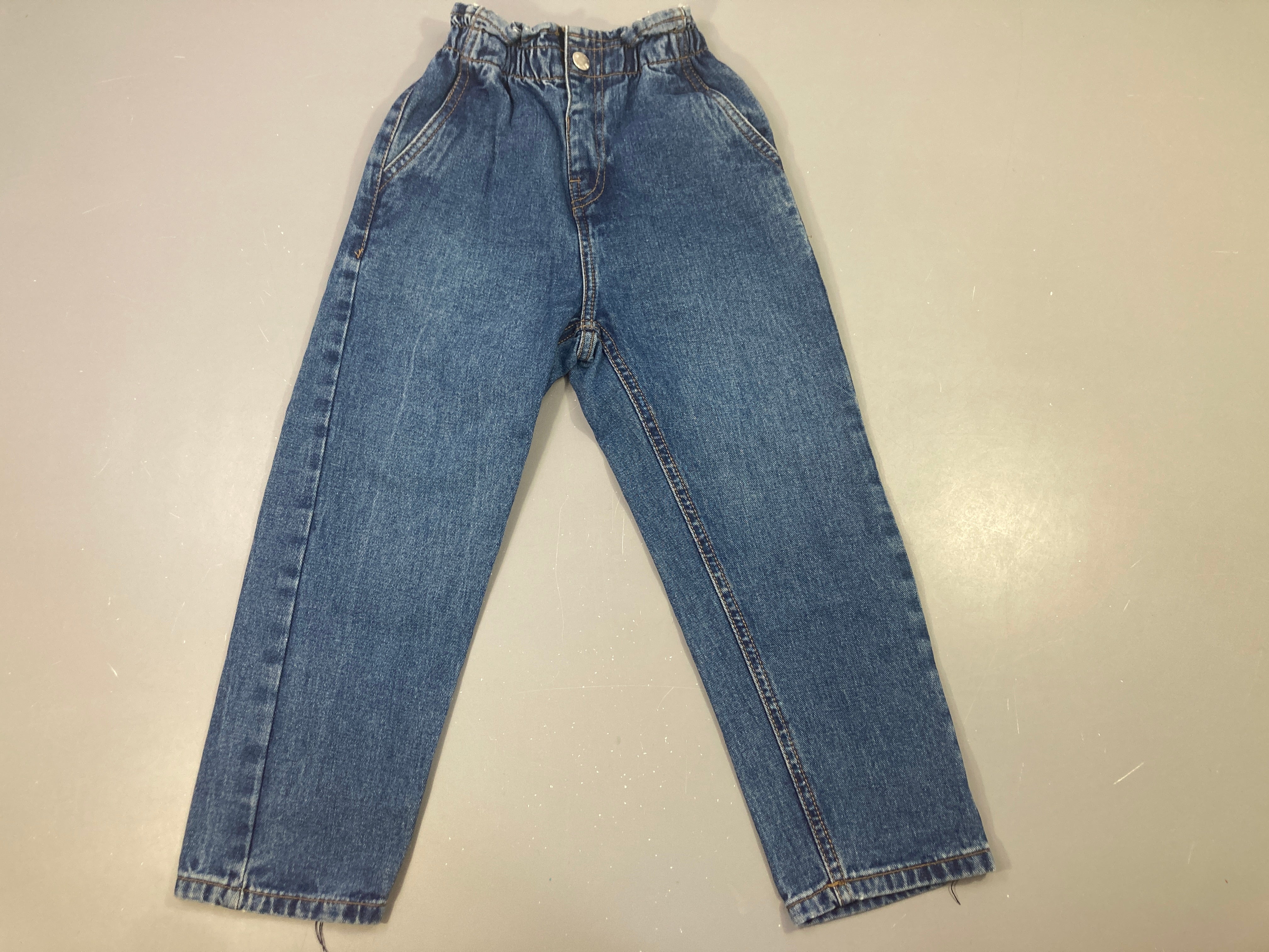 Jean bleu délavé taille élastique