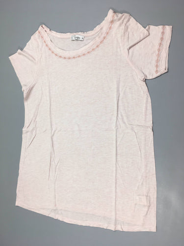 T-shirt m.c rose flammé broderies, moins cher chez Petit Kiwi