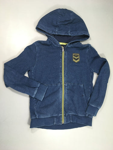 Sweat zippé à capuche bleu denim effet délavé Ikks, moins cher chez Petit Kiwi