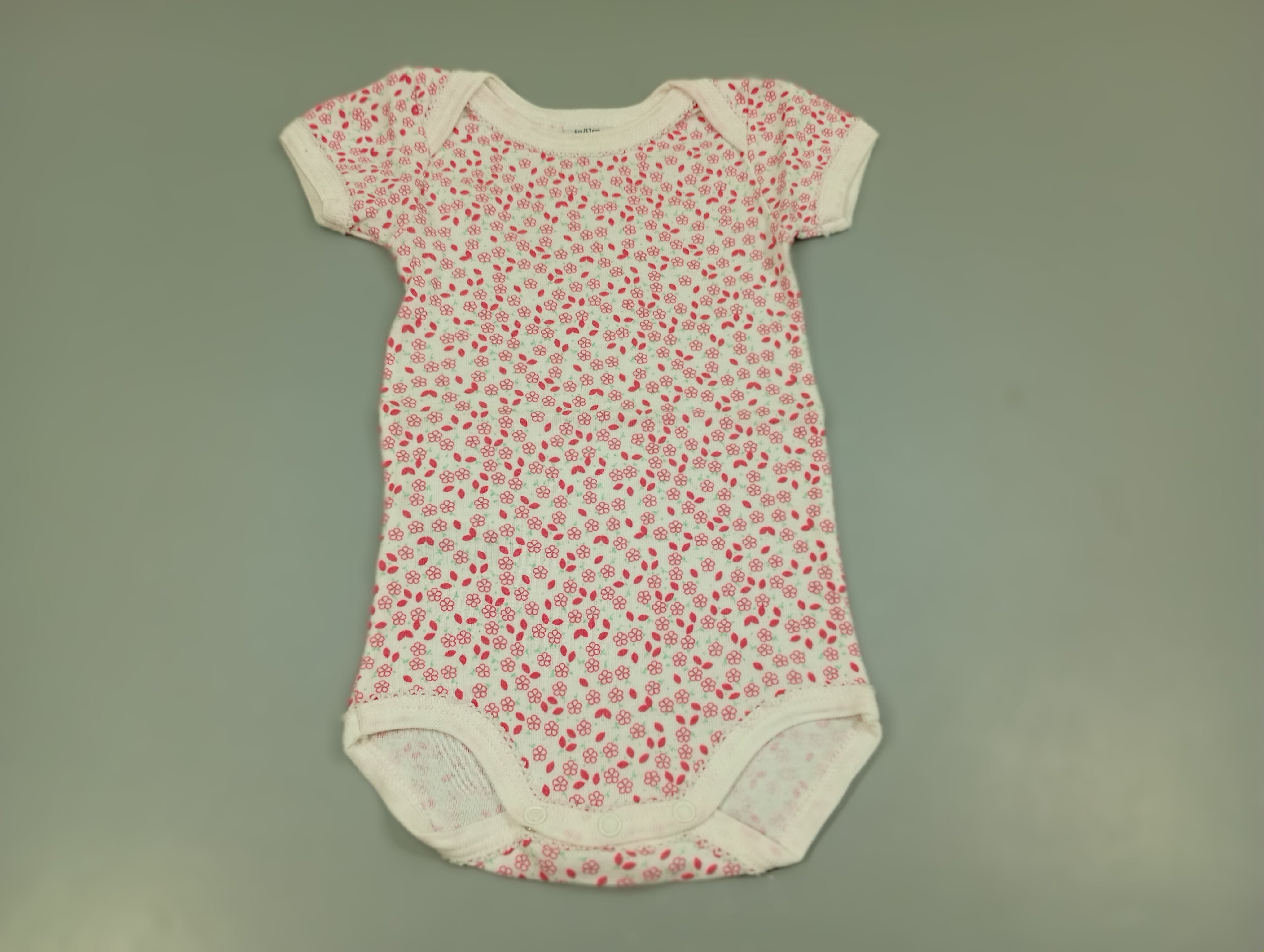 Body m.c blanc fleurs roses