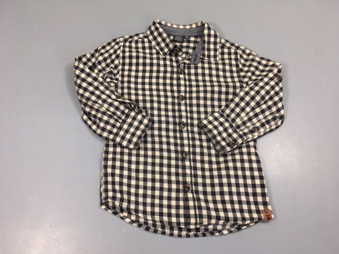 Chemise m.l carreaux bleu foncé/blanc, moins cher chez Petit Kiwi