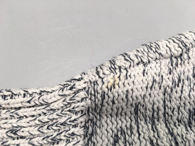 Pull mailles chinées bleu foncé-blanc Petite tache manche, moins cher chez Petit Kiwi