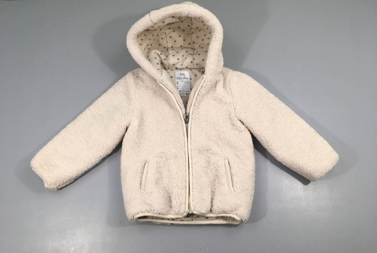 Gilet-veste zippé sherpa écru, moins cher chez Petit Kiwi