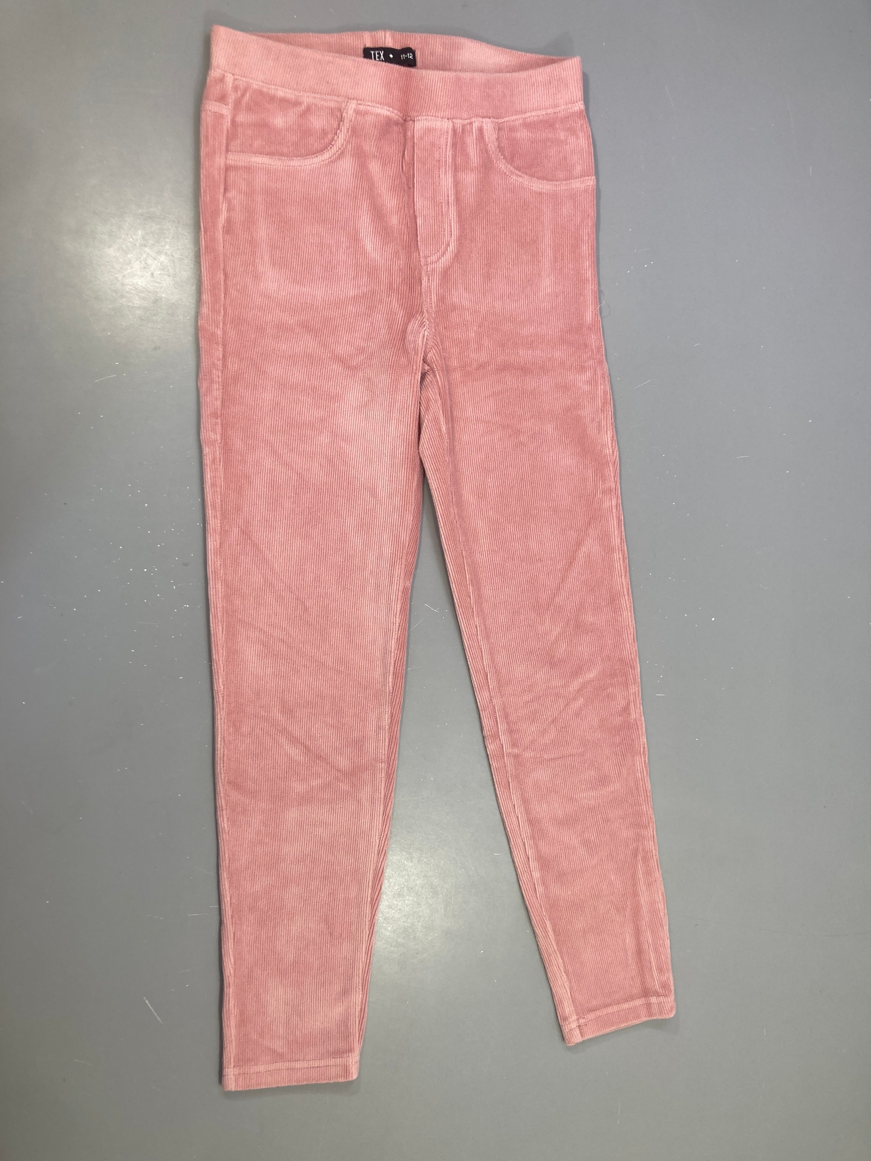 Jegging velours côtelé rose
