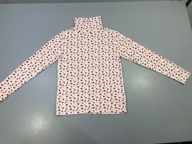 Sous-pull col roulé fleurs roses ml, moins cher chez Petit Kiwi