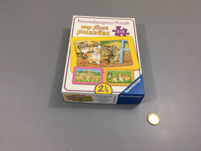 My first puzzle 3x6 Animaux +2,5a, moins cher chez Petit Kiwi
