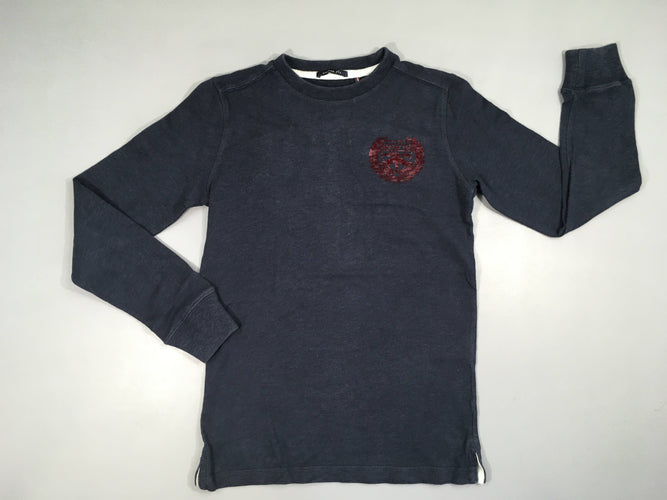 Sweat léger bleu foncé motif bordeau usé!, moins cher chez Petit Kiwi