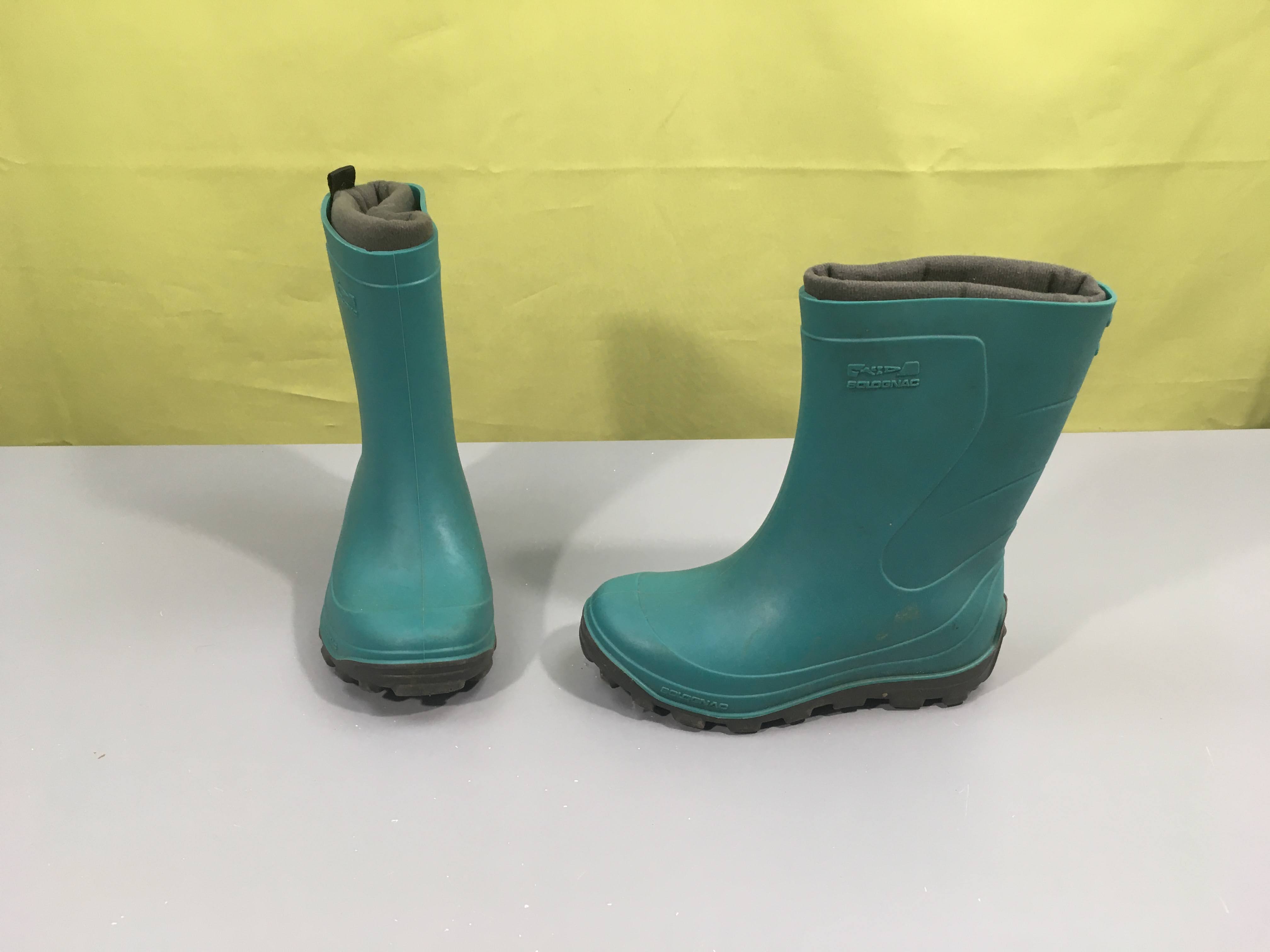 Bottes de pluie turquoise avec doublures chaudes amovibles Solognac, 27-28