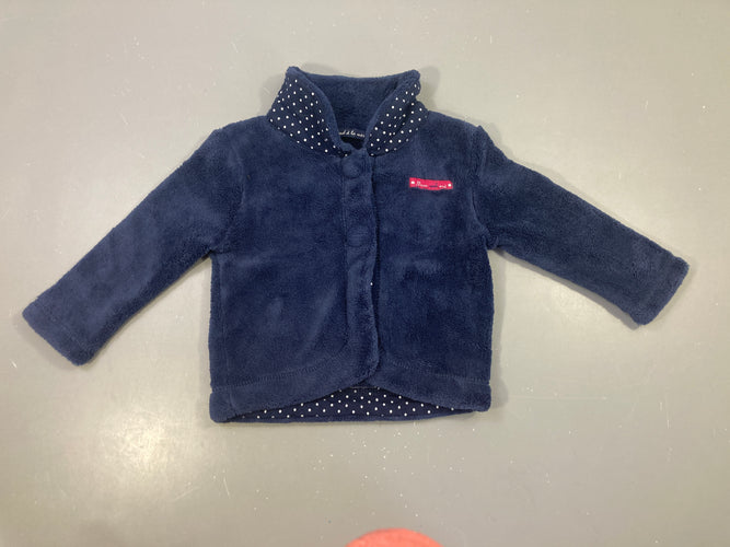 Gilet polaire marine pois, moins cher chez Petit Kiwi