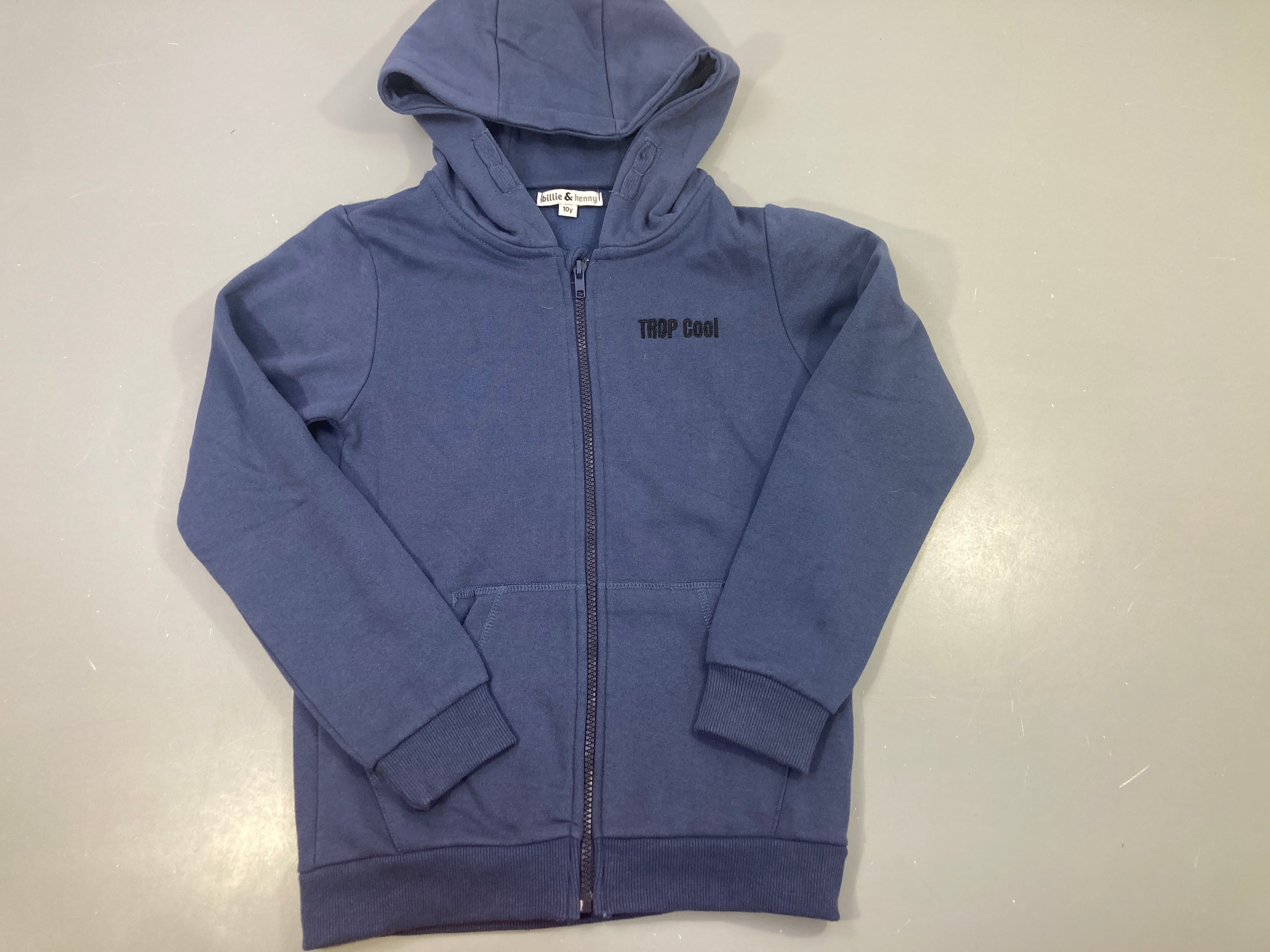 Sweat zippé capuche Trop Cool bleu