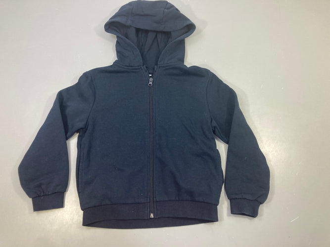 Sweat zippé capuche bleu marine, moins cher chez Petit Kiwi