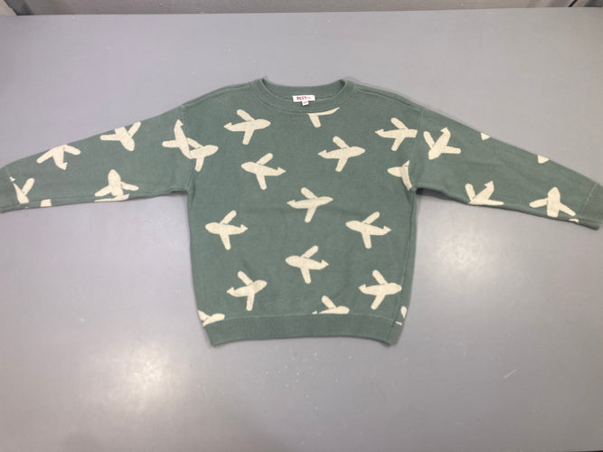 Pull avions vert-Bouloches, moins cher chez Petit Kiwi