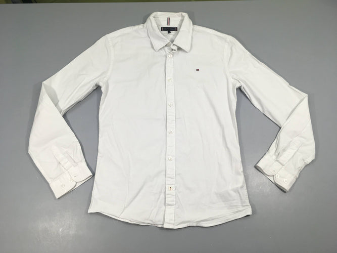 Chemise m.l blanche, à repasser, moins cher chez Petit Kiwi