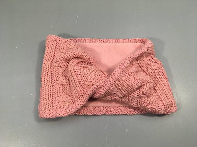 Tour de cou mailles rose fil doré doublé polar, moins cher chez Petit Kiwi