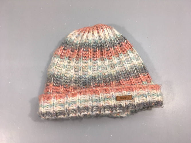 Bonnet rayé bleu/gris/rose/blanc 53cm, 2% laine, moins cher chez Petit Kiwi