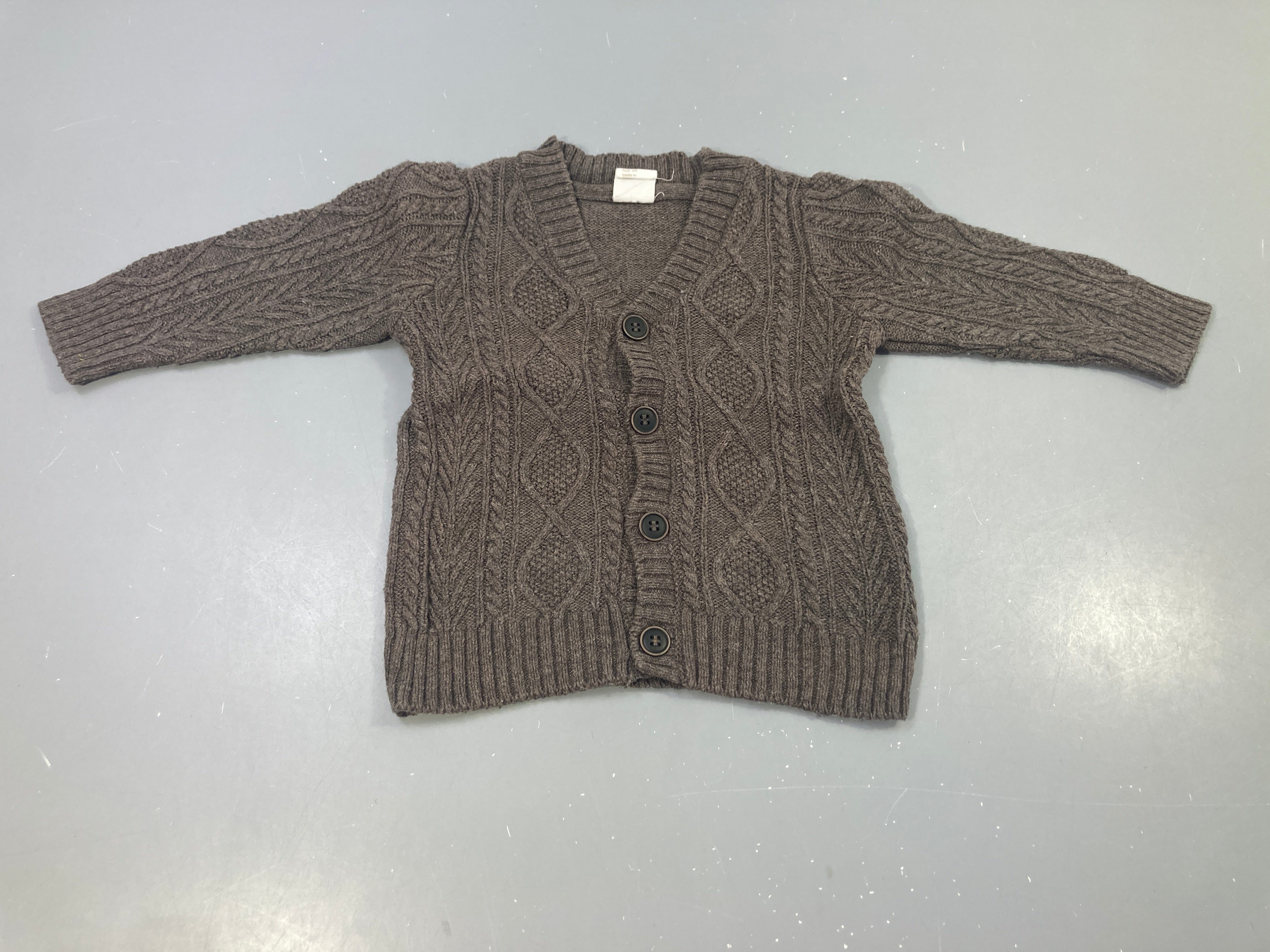 Gilet mailles brun chiné