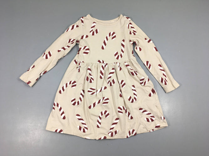 Robe m.l jersey beige sucres d'orge, moins cher chez Petit Kiwi