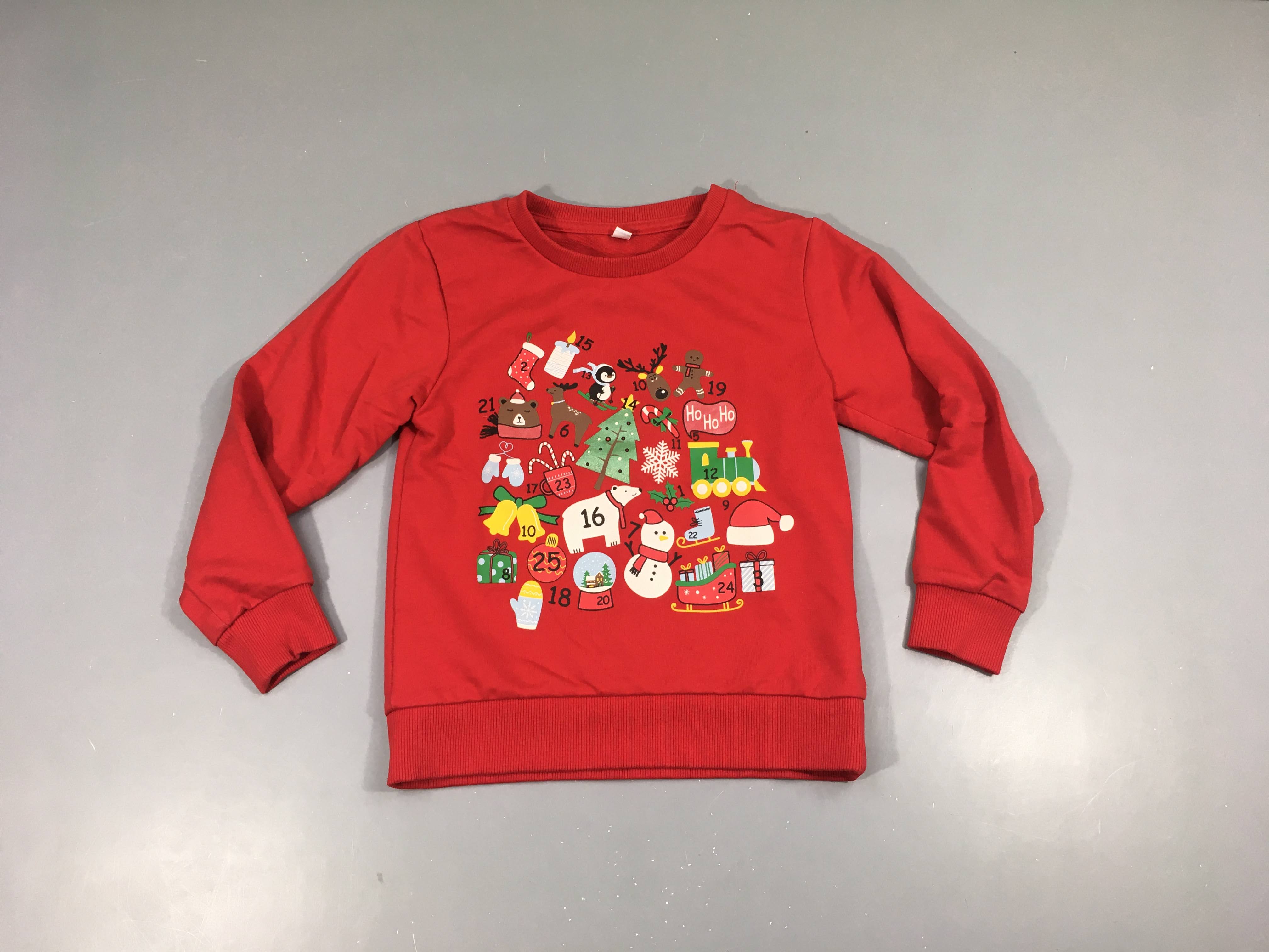 Sweat léger rouge motifs Noël