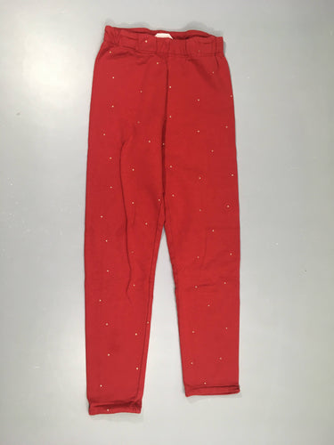 Legging épais rouge pois dorés, moins cher chez Petit Kiwi