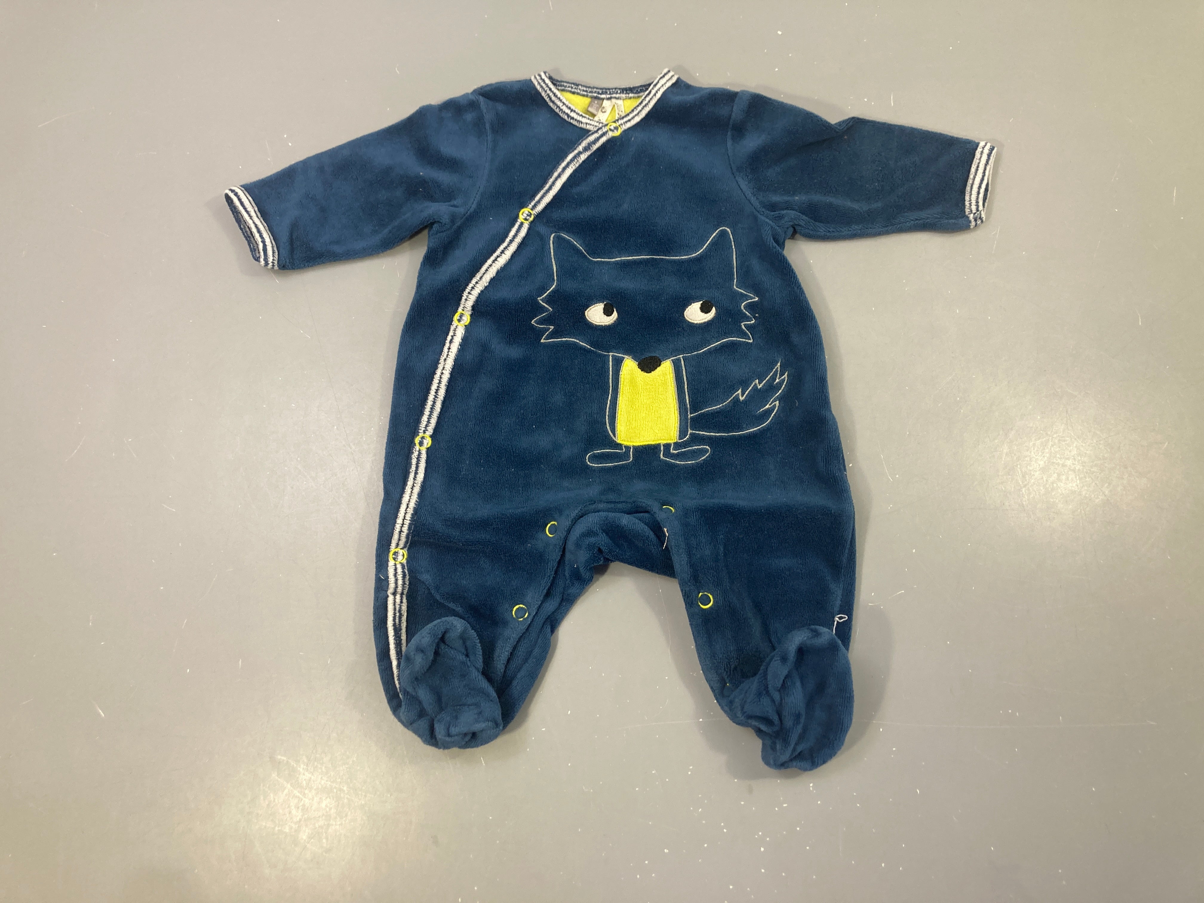 Pyjama velours bleu foncé renard