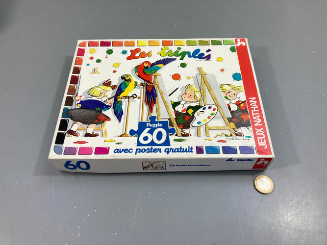 Puzzle 60 pcs les triplés, de toutes les couleurs, boite abîmée, moins cher chez Petit Kiwi