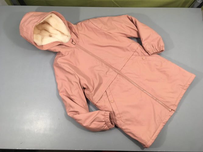 Ciré rose doublé velours à capuche, moins cher chez Petit Kiwi