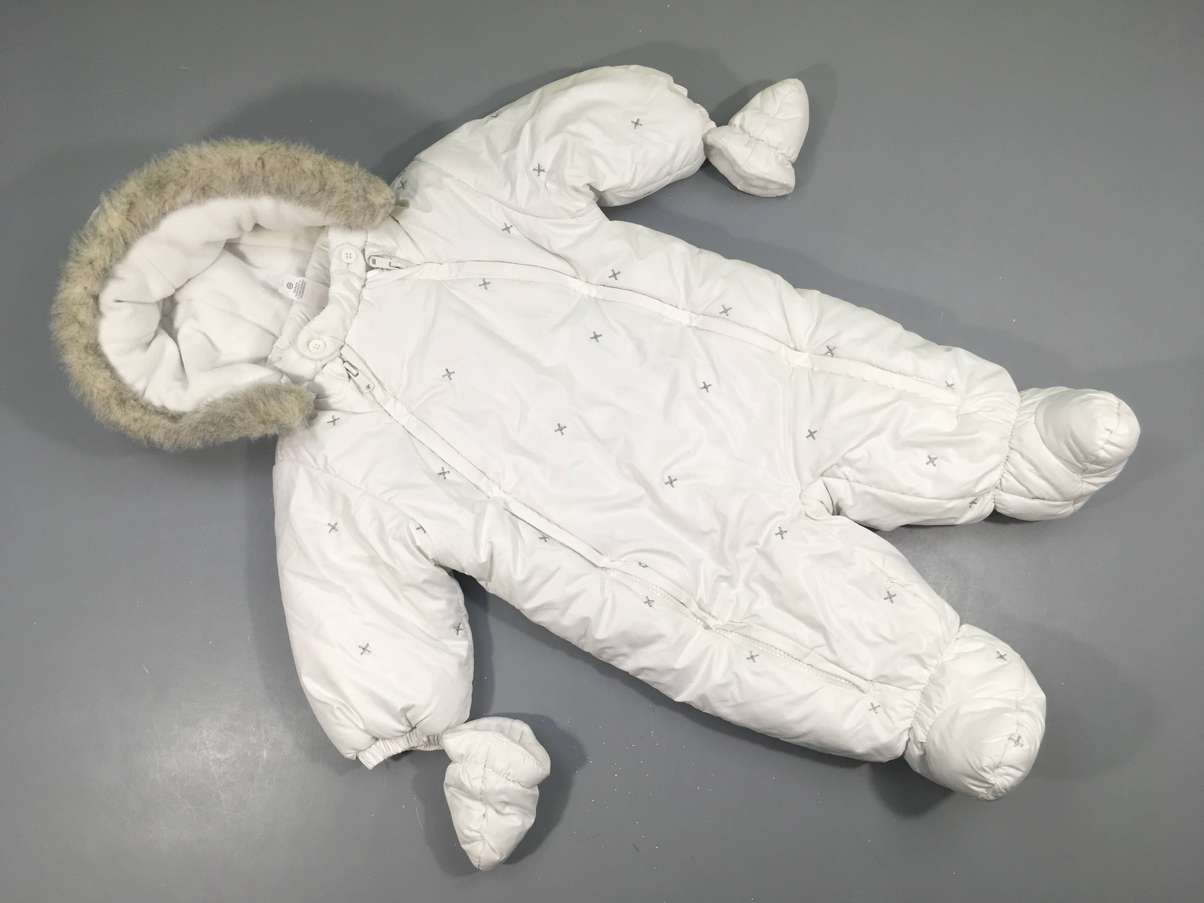 Combinaison pilote blanche croix argentées doublée polar