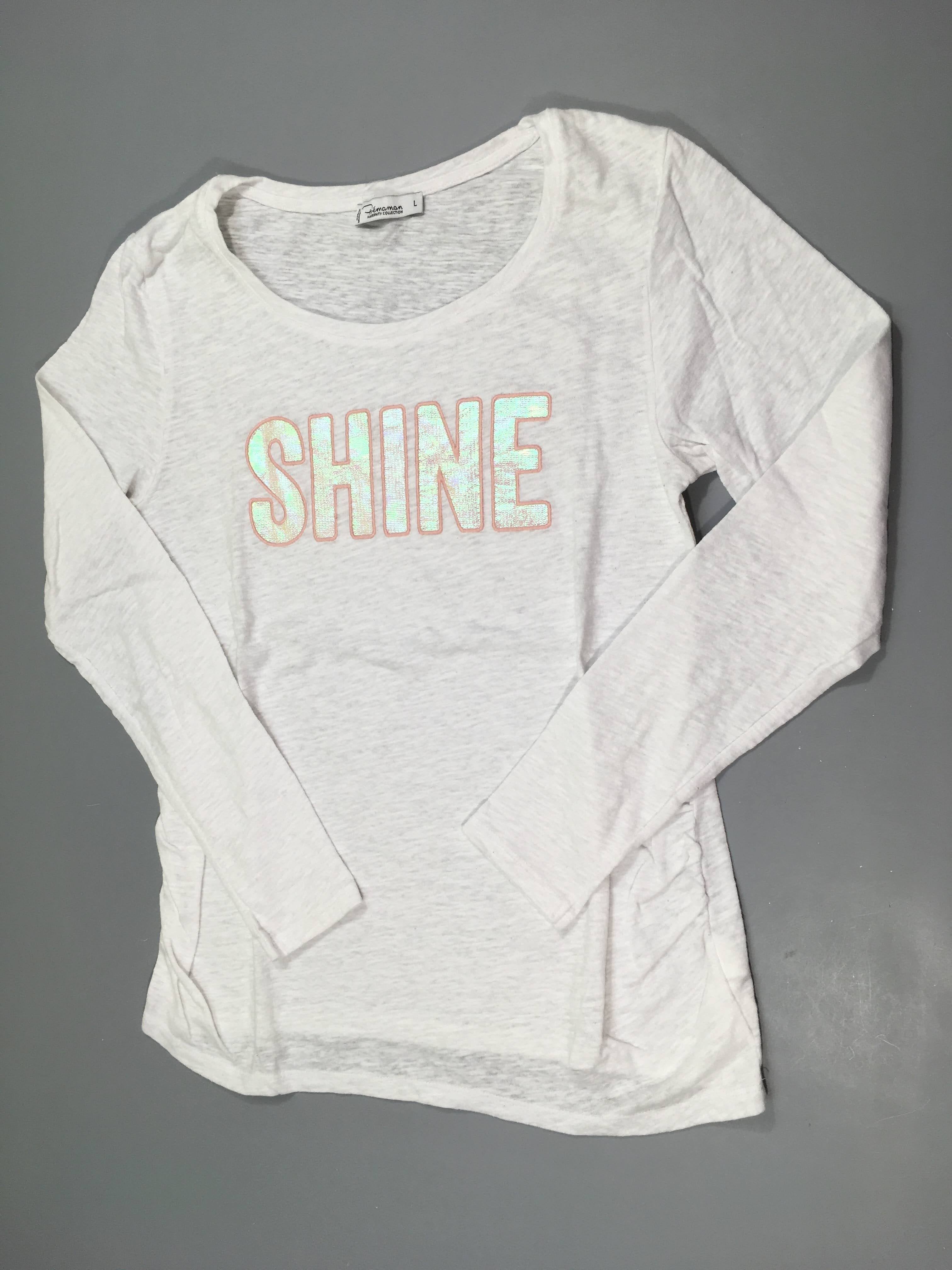 T-shirt m.l blanc flammé Shine