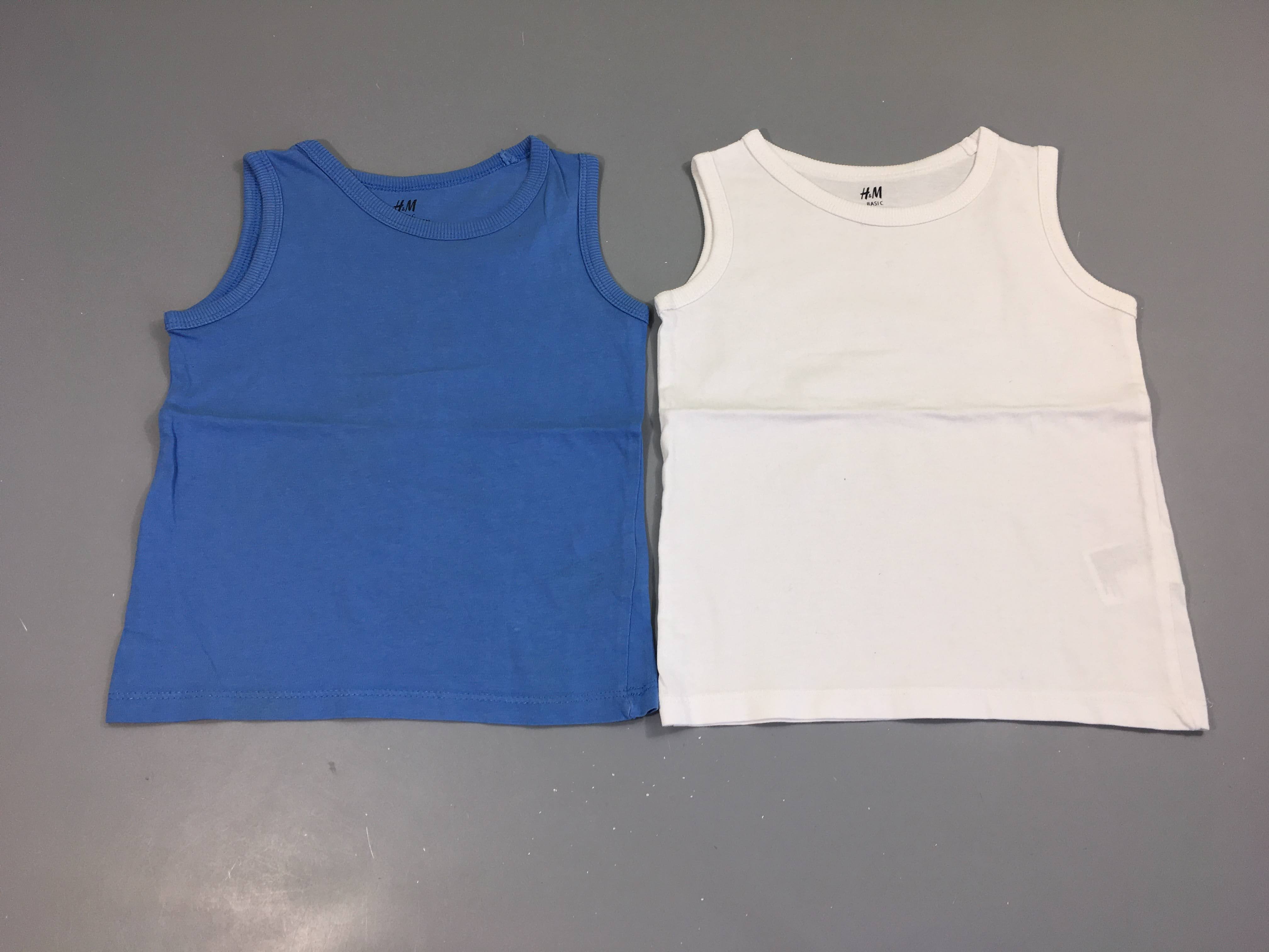 2 chemisettes s.m blanc/bleu