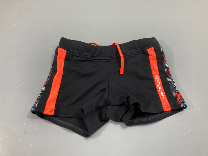 Maillot de bain noir et rose fluo, Nabaiji, moins cher chez Petit Kiwi