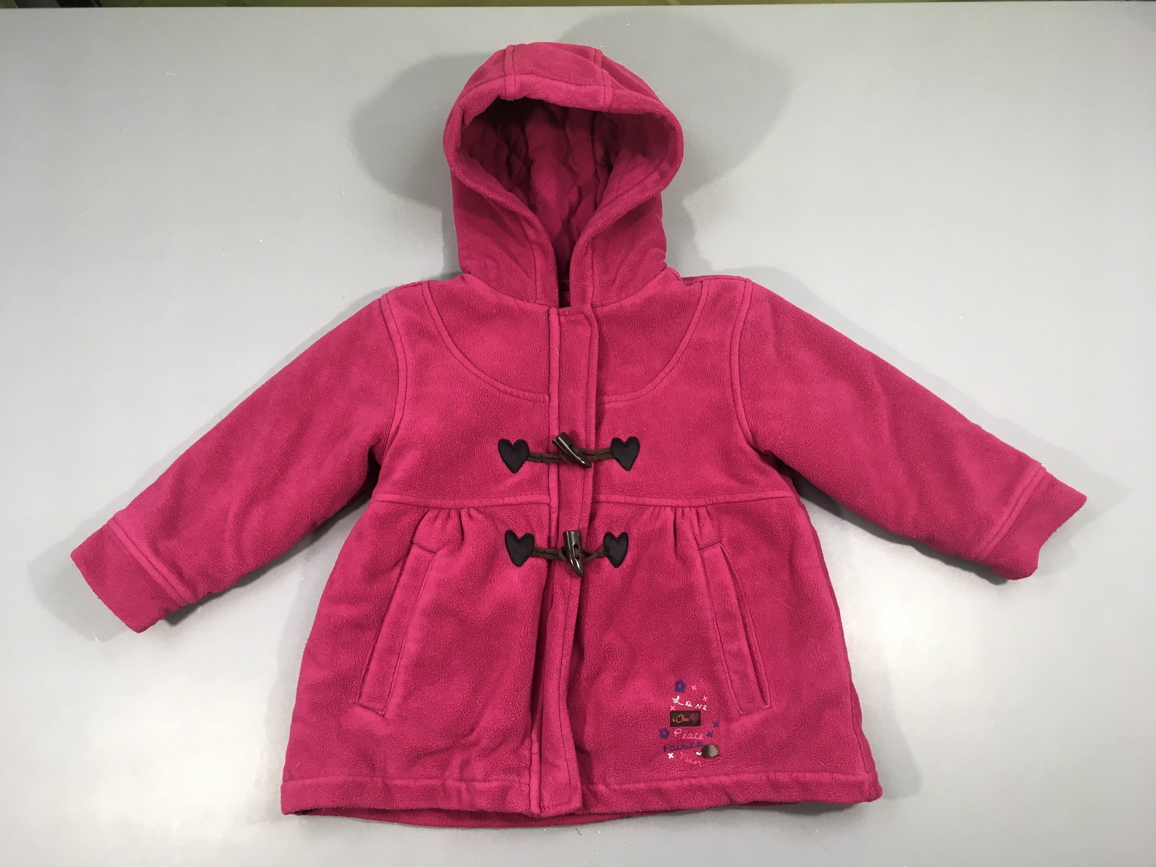 Veste polar rose à capuche