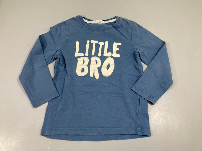 T-shirt m.l bleu , little bro, moins cher chez Petit Kiwi