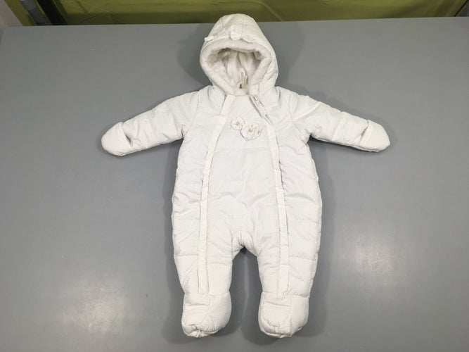 Combinaison pilote blanc pois argentés doublé velours, moins cher chez Petit Kiwi