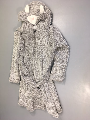 Peignoir velours gris animal, moins cher chez Petit Kiwi