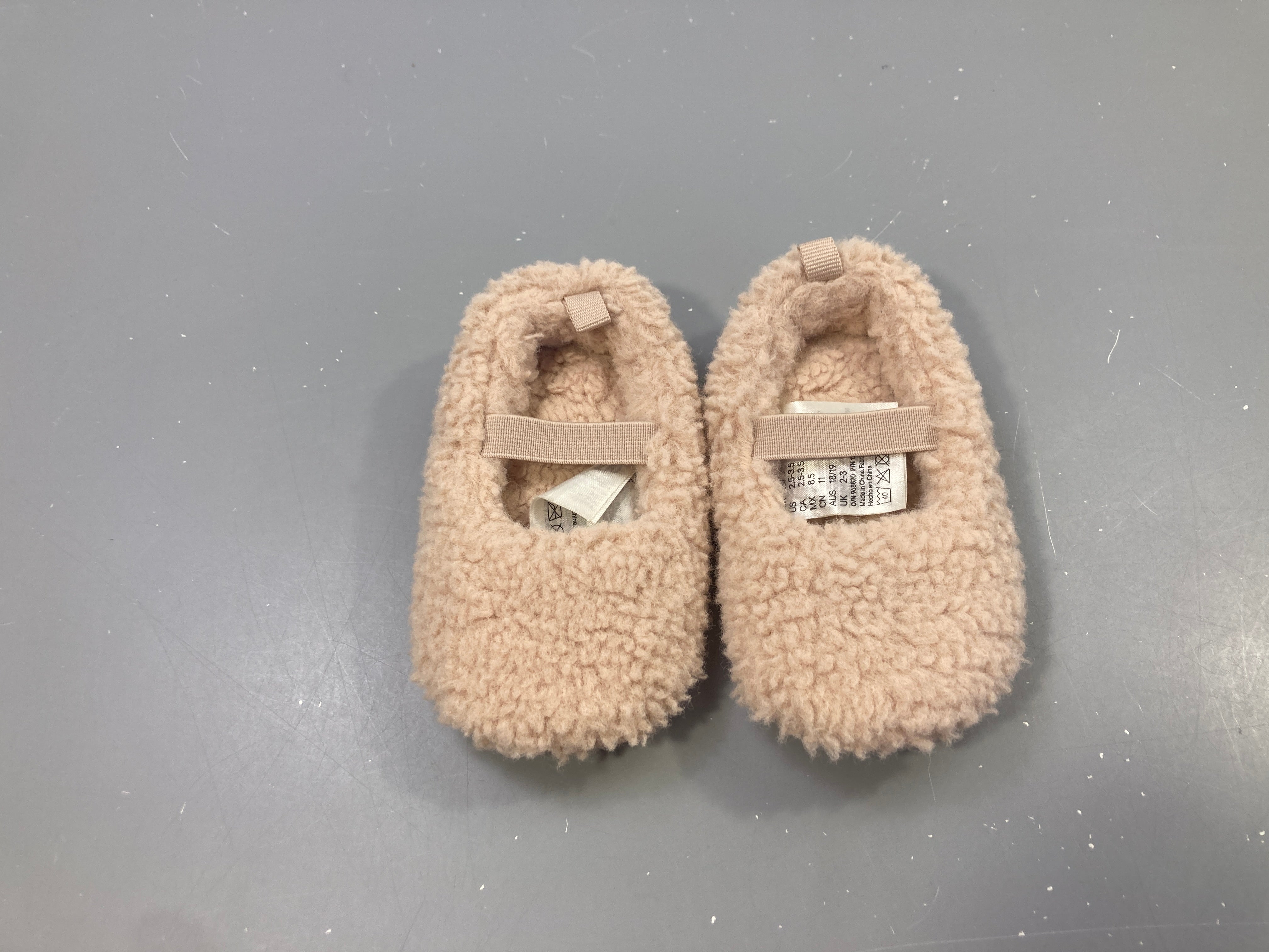 Chaussons sherpa beige, 18-19
