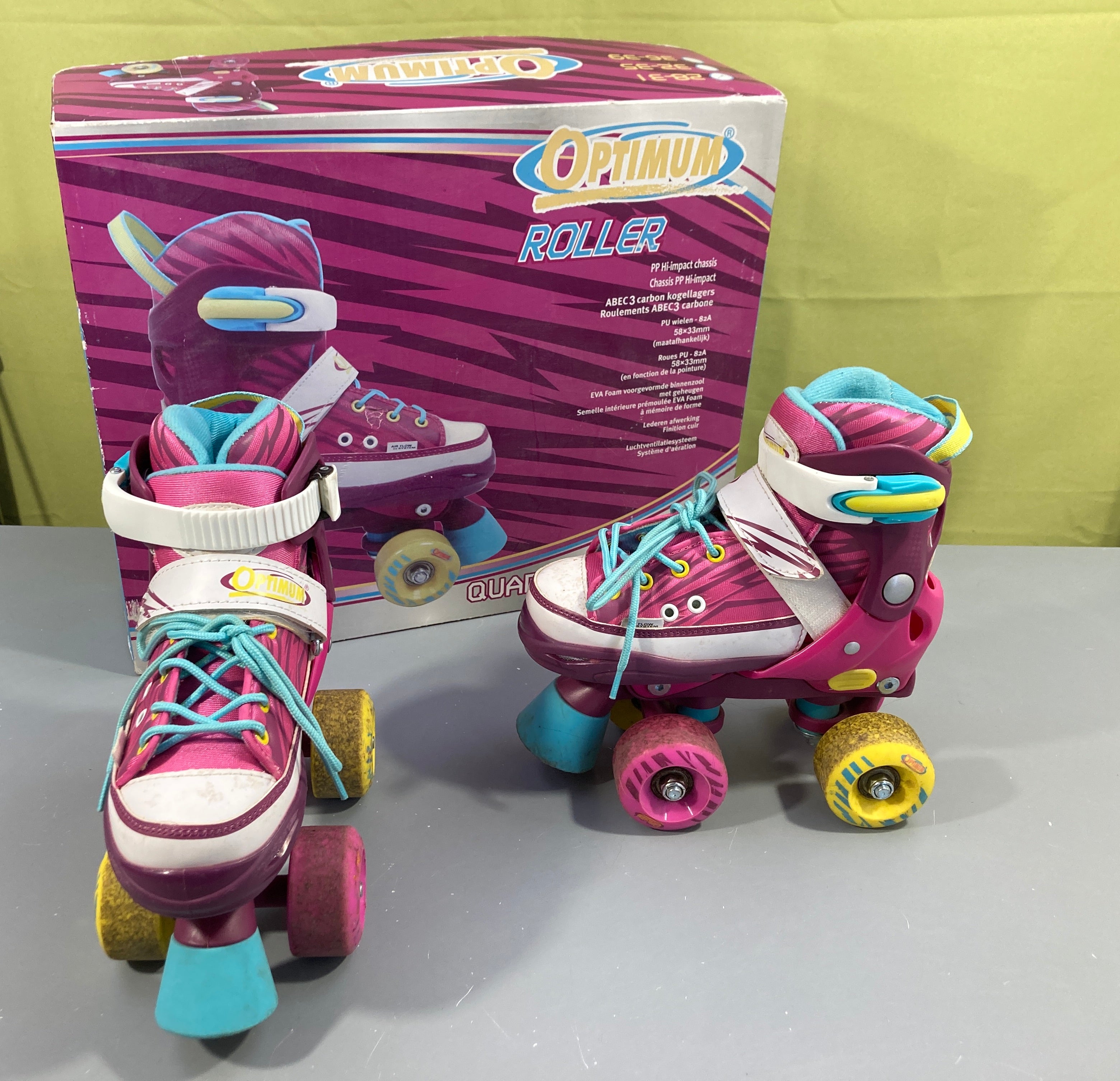 Rollers Quad Skates réglables, Optimum, 28-31