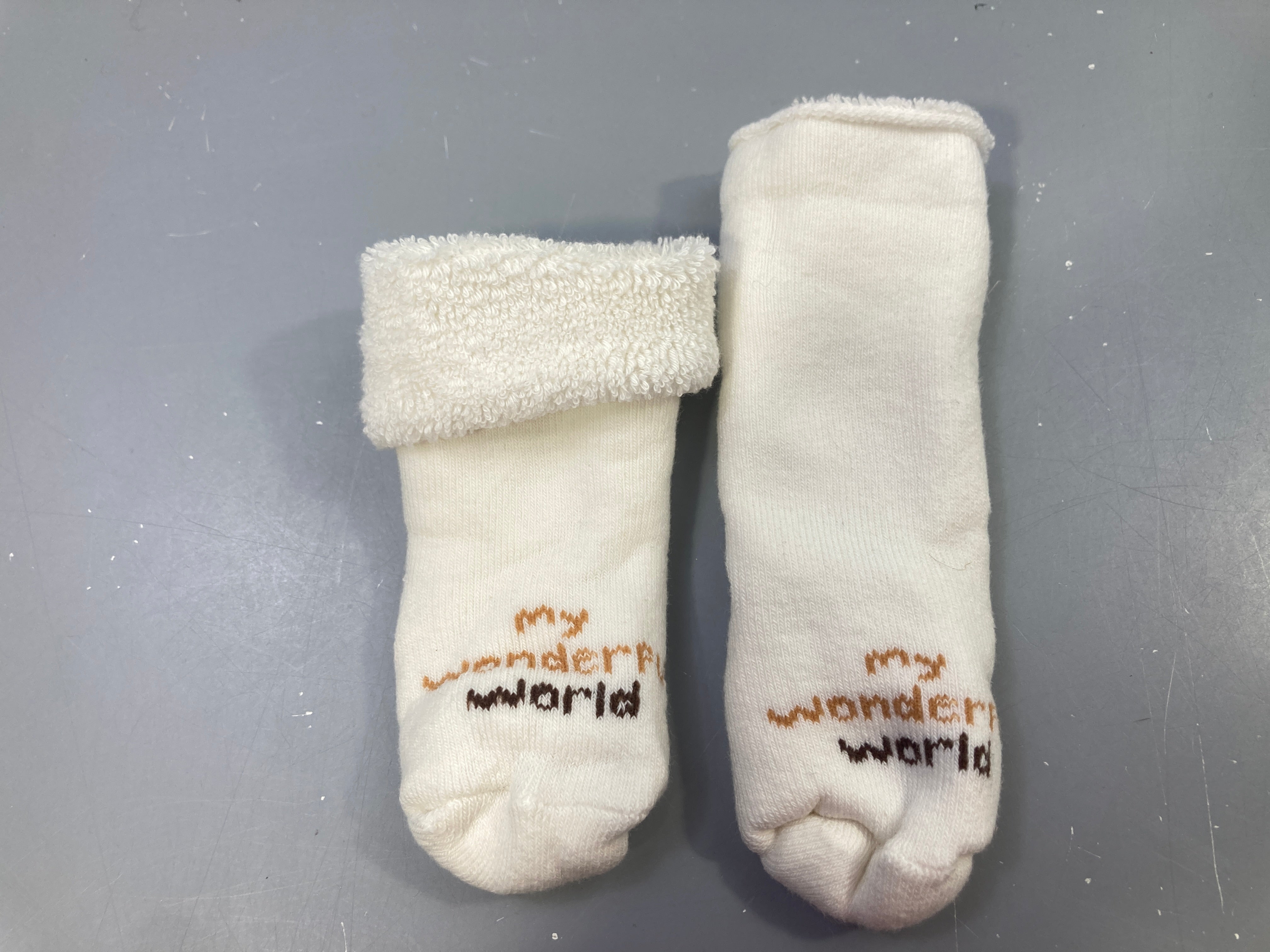 Chaussettes écru fourrées